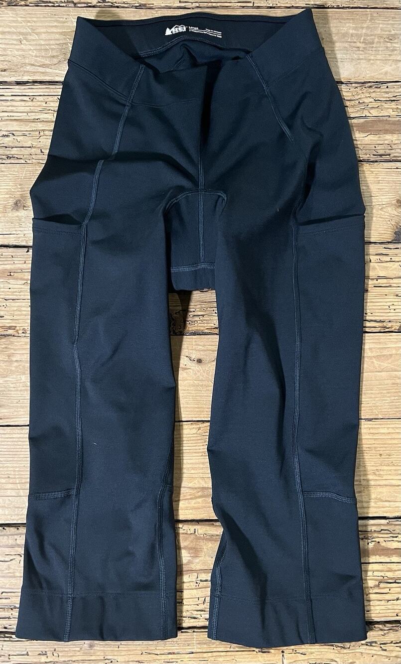 REI Co-op Women Size L Black Bike Active Shorts -NWOT